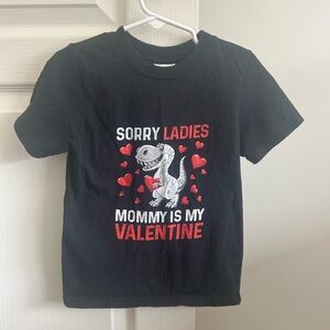 Black Dinosaur Valentine's Kids T-Shirt